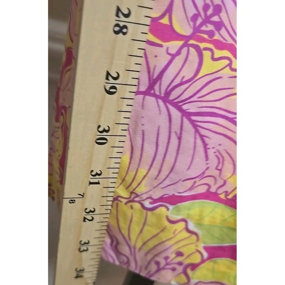 LILLY PULITZER Womens 4 Dress Pink Hibiscus Tropical Lined Sleevelss Cotton Zips - Picture 6 of 12